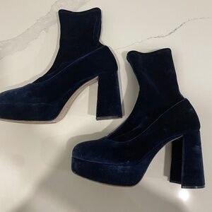 Miu Miu Blue Velvet Boot